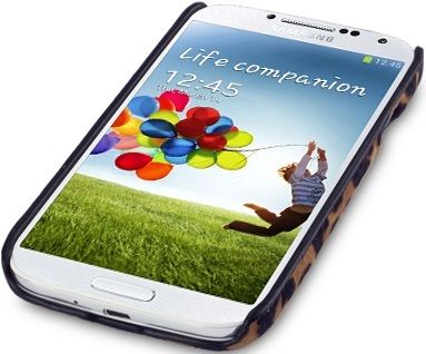 New Samsung I9500 Galazy S4 Covert Pu Leather Back Case Cover Leopard Print / Red Textured Design
