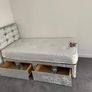 New 3ft Single Divan Beds. Stylist Headboard Options. Optional Drawers Storage And Tufted Memory Foam Mattresses Instock Image 7