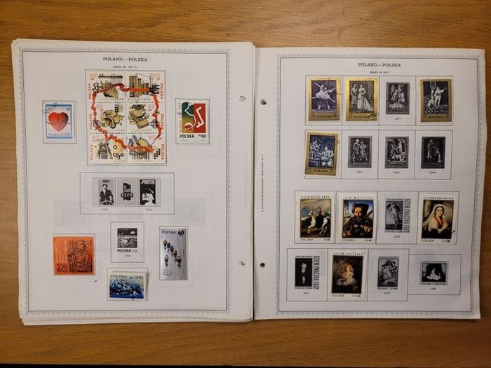 Poland 1946 -1983  Minkus Stamp album pages partially filled