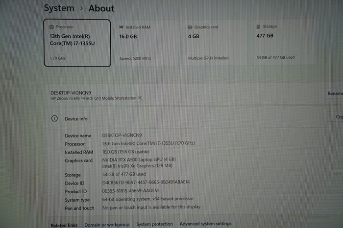 HP ZBook Firefly G10 Mobile Workstation | i7-1355U | RTX A500 4GB | 16GB DDR5
