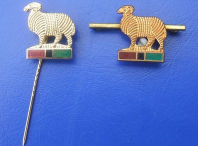 YOUNGS RAM BREWERY (Wandsworth, London) - promotional badges x 2 - stickpin & tiepin (1960's - 1980's)