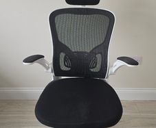 Office Chair Mesh Computer Chair with Adjustable Headrest and Lumbar Support Desk Chair Ergonomic Office Chair with Flip-up Armrest for Home Office Study