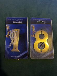 Vintage brass door numbers