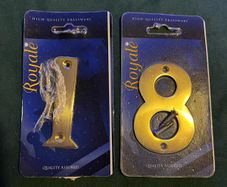 Vintage brass door numbers