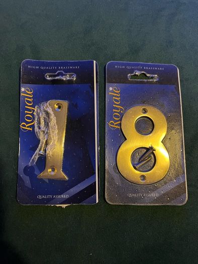 Vintage brass door numbers