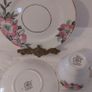 Fabulous Vintage Rare Patterned Royal Stafford Bone China Hand-Painted and Hand-Gilded Trio in a Stunning Pink Hibiscus Pattern, Pattern number 8239, Mint/Cabinet Condition Image 10