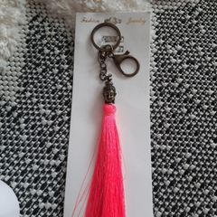 bright pink buddha keychain