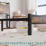 3ft Single Bed Frame with Charging Station and LED Lights, Wood Headboard with Storage Shelves, Heavy Duty Metal Slats, No Box Spring Needed, Noise Free, Easy Assembly,Black Image 3