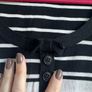 Black and white striped Whistles top Image 3