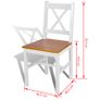 Dining Chairs 6 pcs White Pinewood Image 4