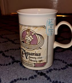 New  Vintage Dunoon Zodiac Aquarius Fine Porcelain mug