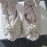 Pearl Bridal Block Heeled Sandals Ivory Size 5 Image 8