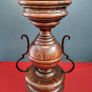 Massive vintage  solid wood and opaline glass lamp Image 4