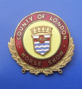 COUNTY OF LONDON HORSE SHOW (L. Simpson Ltd of London) - an official's or steward lapel badge (1960's or earlier). Rare!