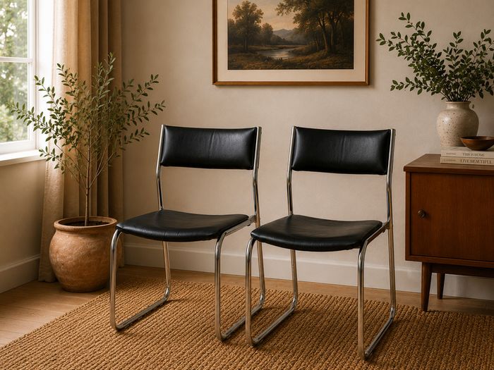 Pair of Vintage 1970s Cantilever Dining Chairs