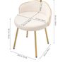 Cream Dressing Table Chair with Gold Legs and Low Back, Small Armless Accent Chair, Modern Comfy Cute Makeup Vanity Stool Chair for Dressing Table, Bedroom, Living Room, Hallway, Velvet Image 4