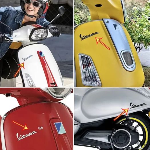 Vespa 3D PVC Texture Stickers Motorcycle Emblem Badge Decals for LX150 LX LXV S125 Scooter Fuel Tank Wheel Decor Accessories