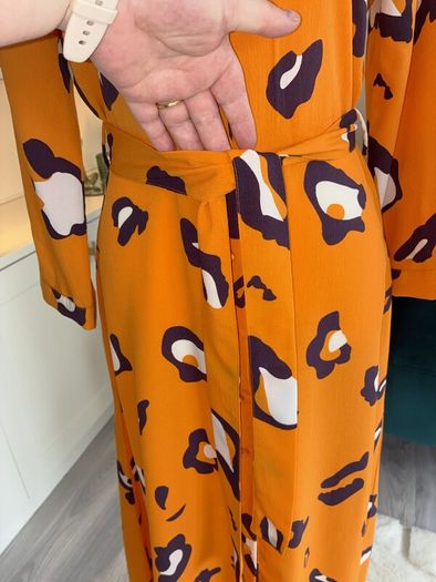 Brand-new Ladies Orange Long-sleeved Shirt Dress from Pieces