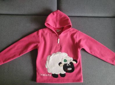 Girl's Pink Ireland Half Zip Fleece - sheep, size: 7-8y