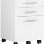 3-Drawer Filing Cabinet, Rolling File Cabinet, Office Drawer for Home Office, for A4 Documents, Hanging Files, Mobile Pedestal on 5 Wheels, White Image 2