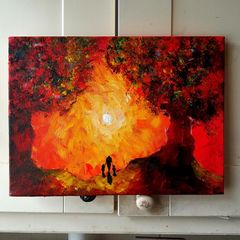 12 x 16 inch  Acrylic on canvas panel, varnised. Part of my Draoicht series. Original art by Irish Artist Gerard McGibney.