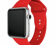 M/L Size RED Silicone Band Strap For Apple Watch 8 7 6 5 4 3 2, 42, 44, 45mm