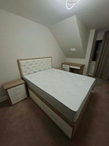 New and Unused King-Size Bedroom Set: Storage Bed, Mattress, Desk & 2 Bedside Lockers