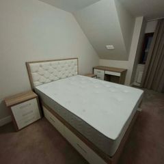 New and Unused King-Size Bedroom Set: Storage Bed, Mattress, Desk & 2 Bedside Lockers