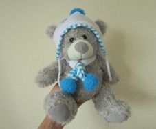 Teddy with snow hat and scarf