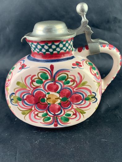 Vintage Art Pottery Hand Painted Pitcher