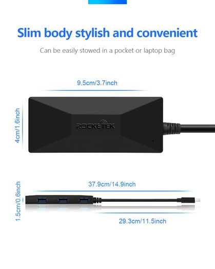Rocketek USB 3.1 (Type-C & Type-A) USB 3.0 Hub & SD/TF Card Reader (Brand New/Warranty)