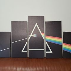 Pink Floyd Dark Side of Moon Canvas Wall Art: 5 Panel Rock Music Poster