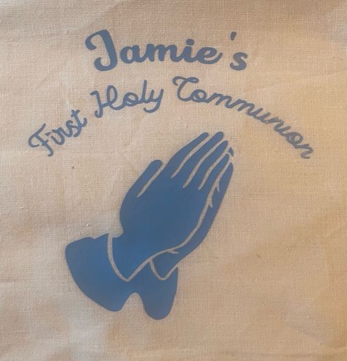 Diy Iron On vinyl Decal Communion.