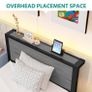 Wooden Single Bed Frame with Storage Headboard Shelf, 3FT Metal Bed Frame Image 4