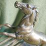 Vintage Large Solid Brass Horse on Base Horse Jumping Gate 11" x 9,5" Image 10