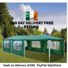 3 x 9 m Gazebo, Protection Party Tent, MaterialHigh-Quality Marquee Garden Tent with 8 Side Panels, Waterproof for Wedding, Party, Garden, Market