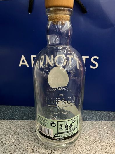 Drumshanbo Gunpowder Irish Gin Jameson black barrel whisky Ballantines Teeling whiskey empty Bottle