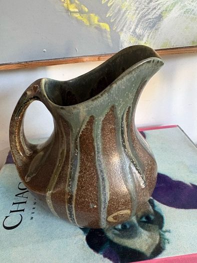 vintage French Drip Glaze Studio pottery Jug