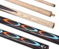 Vibe Classic Snooker Cue 50/50 Split 10 mm Tip, Black, Standard