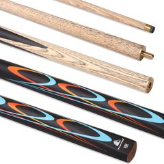 Vibe Classic Snooker Cue 50/50 Split 10 mm Tip, Black, Standard