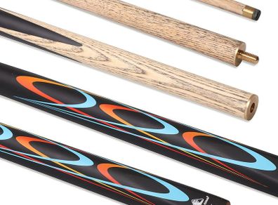Vibe Classic Snooker Cue 50/50 Split 10 mm Tip, Black, Standard