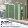 Garden Storage Shed w/ window Double Door Green Image 5
