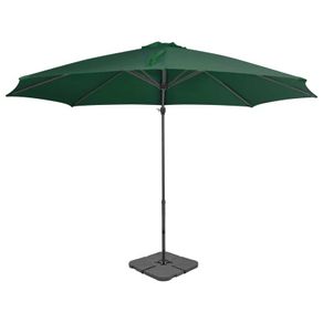 Outdoor Umbrella with Portable Base Green