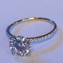 14k Gold ring with 2.22 ct Lab-Grown Diamond, 2.02ct main lab-diamond cerified by IGI and Laser inscripted Image 3