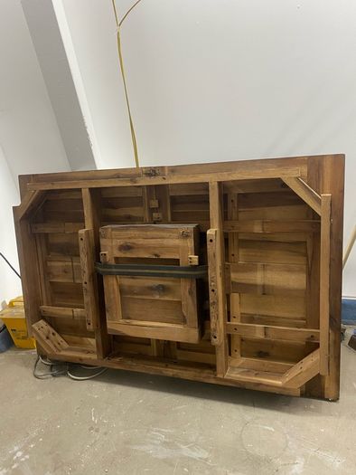 antique beautiful solid hardwood, such as mahogany or walnut. Excellent condition