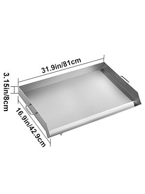 BRAND NEW Stainless Steel Griddle Flat Top Grill Frying Pan with Handles for Outdoor Camps BBQ Grilling Cooking Pancakes, Bacon, Egg