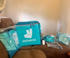 Deliveroo Full Cycle Kit Never Used Fully Brand New with Helmet, Delivery Bag, Raincoat, Jacket, Phone Holder, Alarm full kit from Deliveroo