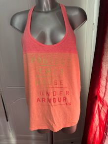 Under Armour ladies heat gear orange sports top size L UK16 EU44 Postage included