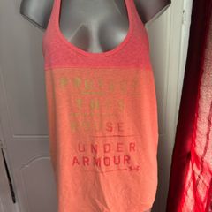Under Armour ladies heat gear orange sports top size L UK16 EU44 Postage included