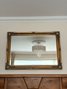 Ornate antique overmantel mirror